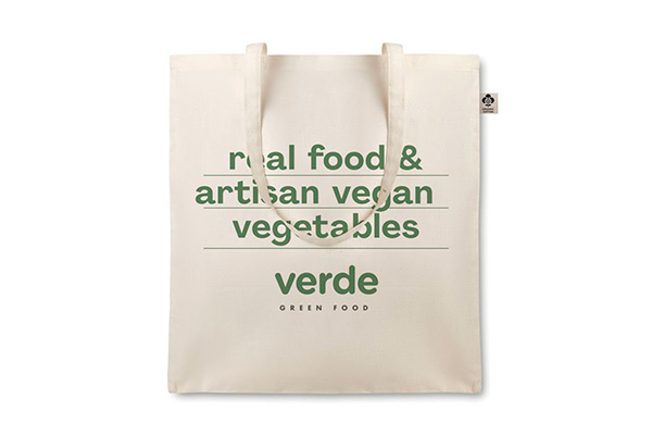 Mulepose med tryk i økologisk bomuld