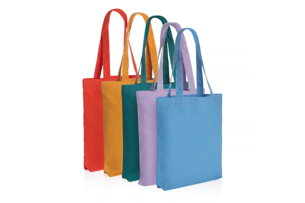 - Farvet canvasmulepose med tryk eller brodering